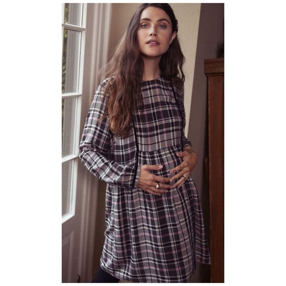 Anthropologie Dresses & Skirts - HATCH The Esme Plaid Striped Long Sleeve Maternity Dress